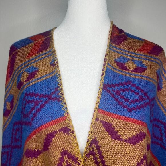 Eddie Bauer Multicolor Aztec Southwestern Vesper Blanket Shawl Wrap Blanket OS - Picture 5 of 7